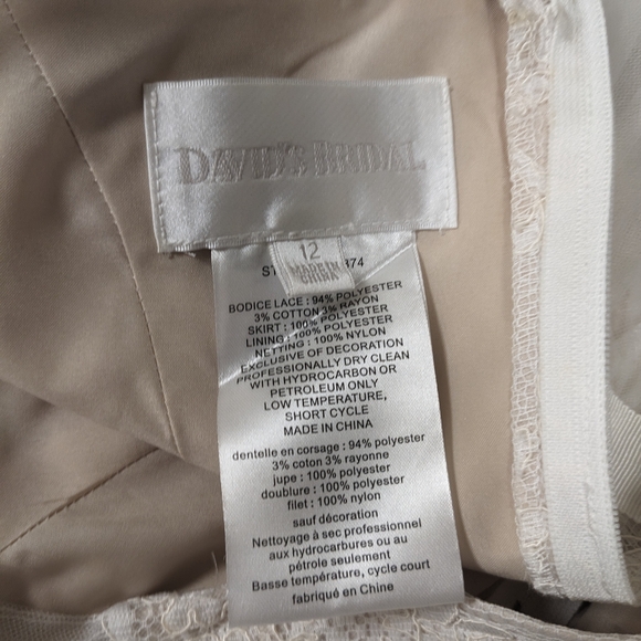 David's Bridal Banded Lace Illusion Formal Girls Dress/Gown Size 12 - Picture 17 of 17